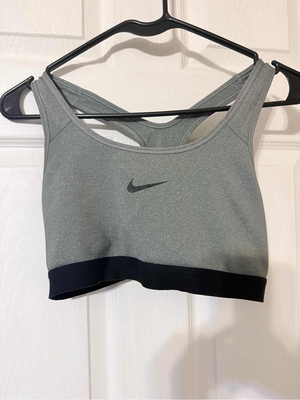 Nike Light Gray Racerback Sports Bra with Black Underband